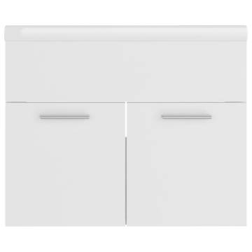 Elegant Sink Cabinet with Built-in Basin - White Engineered Wood