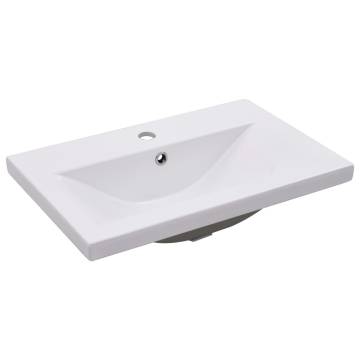 Elegant Sink Cabinet with Built-in Basin - White Engineered Wood