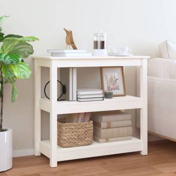 Console Table White 80x40x74 cm Solid Wood Pine | HiPo Market