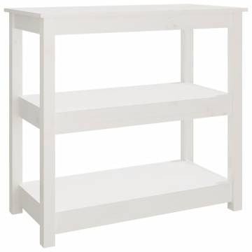 Console Table White 80x40x74 cm Solid Wood Pine | HiPo Market