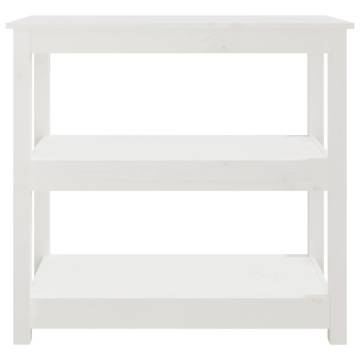 Console Table White 80x40x74 cm Solid Wood Pine | HiPo Market