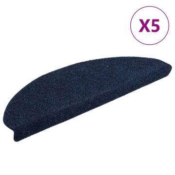 Self-Adhesive Stair Mats - Slip Resistant & Washable - 5 pcs Navy