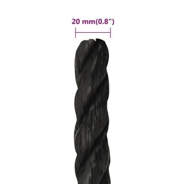 Work Rope Black 20mm 25m - Durable Polypropylene for All Use