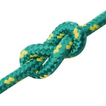 Boat Rope Green 14mm 100m - Durable Polypropylene