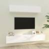 4 Piece White Engineered Wood TV Cabinet Set | Hipomarket