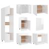 7 Piece High Gloss White Kitchen Cabinet Set | Hipomarket