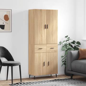 Stylish Highboard Sonoma Oak - 69.5x34x180 cm | Hipo Market