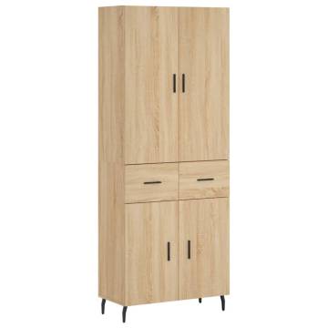 Stylish Highboard Sonoma Oak - 69.5x34x180 cm | Hipo Market