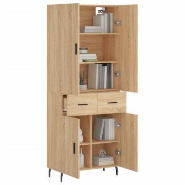 Stylish Highboard Sonoma Oak - 69.5x34x180 cm | Hipo Market