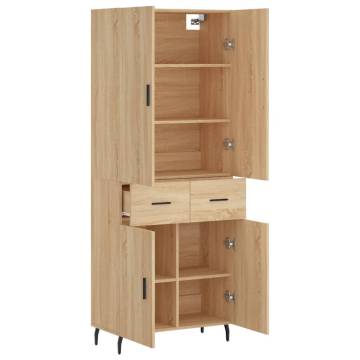 Stylish Highboard Sonoma Oak - 69.5x34x180 cm | Hipo Market