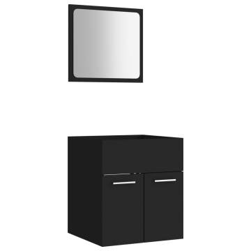 2 Piece Bathroom Furniture Set - Stylish Black Design