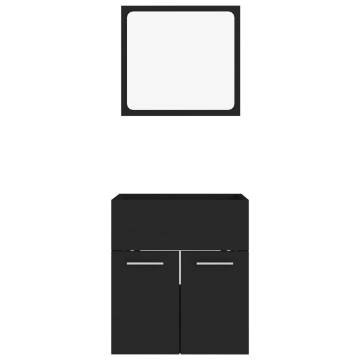 2 Piece Bathroom Furniture Set - Stylish Black Design