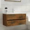  Sink Cabinet Smoked Oak 90x38.5x45 cm Engineered Wood Colour smoked oak Size 90 x 38.5 x 45 cm Number of 1 Number of Pieces 