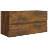 Sink Cabinet Smoked Oak 90x38.5x45 cm - Premium Storage