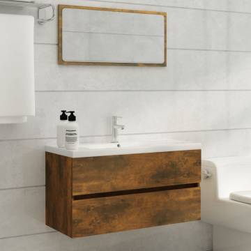 Sink Cabinet Smoked Oak 90x38.5x45 cm - Premium Storage