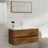 Sink Cabinet Smoked Oak 90x38.5x45 cm - Premium Storage