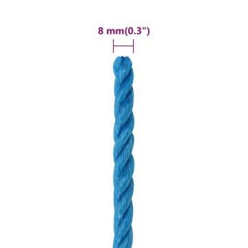 Durable Blue Work Rope 8mm x 50m - Polypropylene Quality