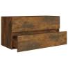 Sink Cabinet Smoked Oak 90x38.5x45 cm - Premium Storage