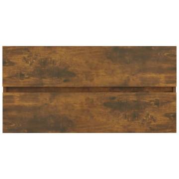 Sink Cabinet Smoked Oak 90x38.5x45 cm - Premium Storage