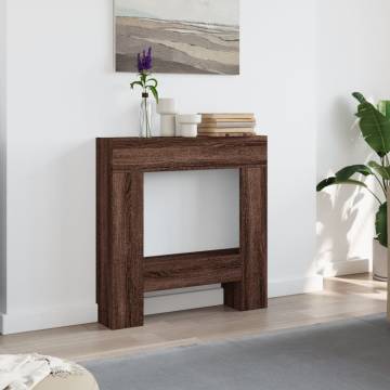 Brown Oak Fireplace Surround - 81x18x82 cm | HipoMarket UK