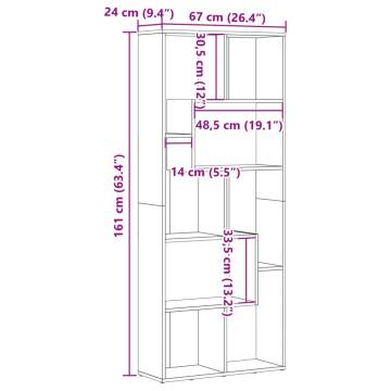 Stylish Old Wood Bookcase 67x24x161 cm - Engineered Wood