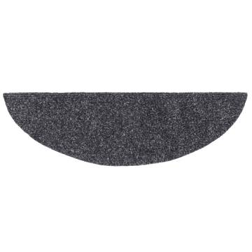 Self-Adhesive Dark Grey Stair Mats - 5 Pcs | Hipomarket