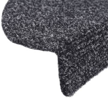 Self-Adhesive Dark Grey Stair Mats - 5 Pcs | Hipomarket