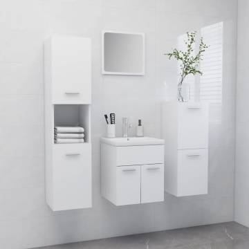 Stylish White Engineered Wood Bathroom Furniture Set