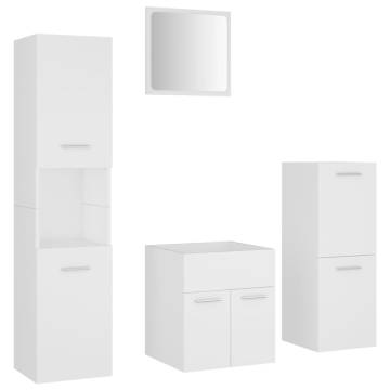 Stylish White Engineered Wood Bathroom Furniture Set