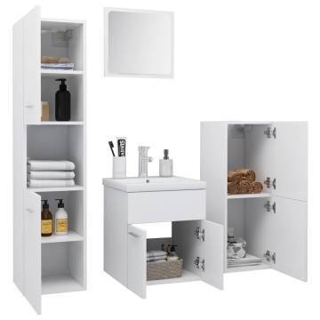 Stylish White Engineered Wood Bathroom Furniture Set