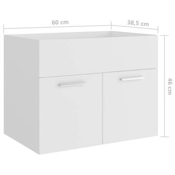 Sink Cabinet White 60x38.5x46 cm - Stylish Bathroom Storage