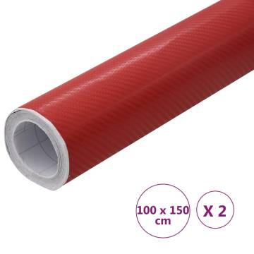 Car Films 2 pcs 4D Red - Premium PVC Wrap | HipoMarket