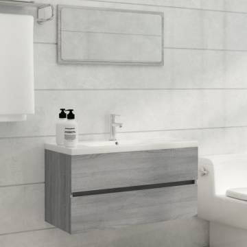 Sink Cabinet Grey Sonoma - Stylish Bathroom Storage 90x38.5x45 cm