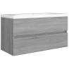 Sink Cabinet Grey Sonoma - Stylish Bathroom Storage 90x38.5x45 cm