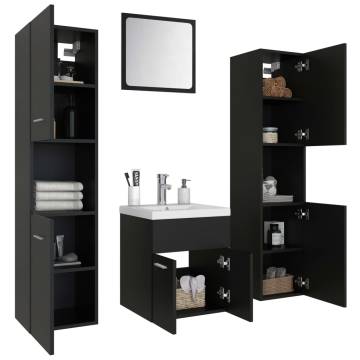 Stylish Black Bathroom Furniture Set | Hipomarket