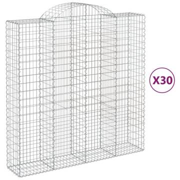 Arched Gabion Baskets - 30 pcs Galvanised Iron 200x50x200220 cm