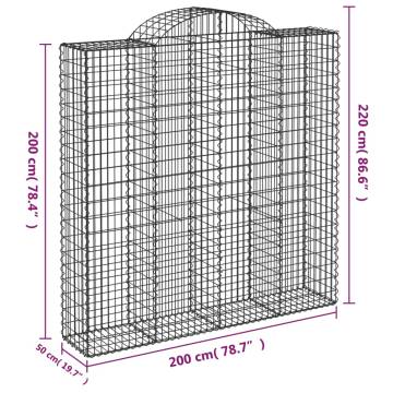 Arched Gabion Baskets - 30 pcs Galvanised Iron 200x50x200220 cm