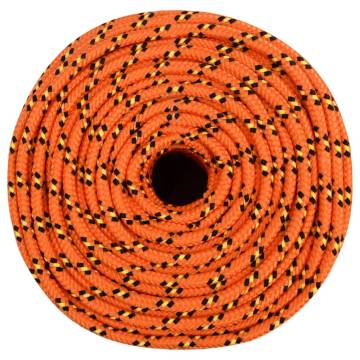 Durable Orange Boat Rope - 10mm x 50m Polypropylene