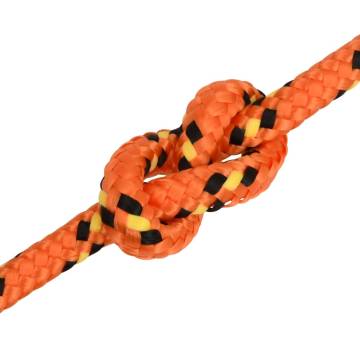 Durable Orange Boat Rope - 10mm x 50m Polypropylene