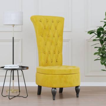 High Back Yellow Velvet Chair - Modern Comfort | HipoMarket