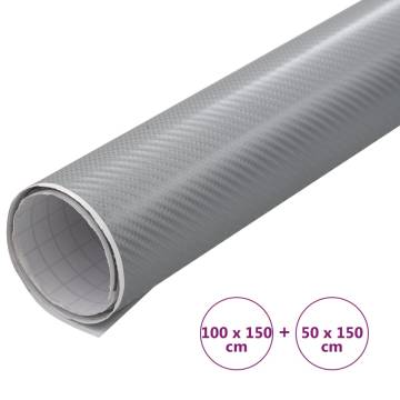 4D Silver Car Films - 2 pcs (100x150 cm & 50x150 cm)