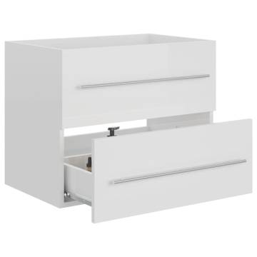 High Gloss White Sink Cabinet - 60x38.5x48 cm | HipoMarket UK