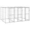 Outdoor Dog Kennel Galvanised Steel with Roof 7.26 m² Colour silver Size 330 x 220 x 180 cm Quantity in Package 1 With roof yes 