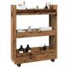  Narrow Storage Trolley 3 Tier Old Wood Engineered Wood Colour old wood 