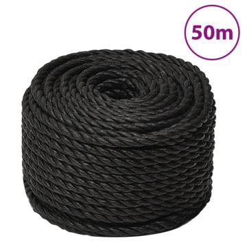 Durable Black Work Rope 24mm x 50m - Polypropylene