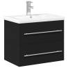 Stylish Black Bathroom Sink Cabinet with Built-in Basin