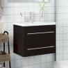 Stylish Black Bathroom Sink Cabinet with Built-in Basin