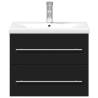 Stylish Black Bathroom Sink Cabinet with Built-in Basin