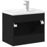 Stylish Black Bathroom Sink Cabinet with Built-in Basin