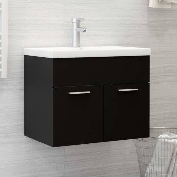 Sink Cabinet Black 60x38.5x46 cm - Stylish Bathroom Storage